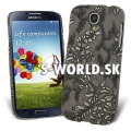 Zadný kryt Samsung Galaxy S4 - Embossed Flower - šedá