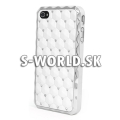 Zadný kryt iPhone 4 - Chrome Diamant - biela