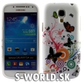 Silikónový obal Samsung Galaxy S4 Mini - Butterfly Swirl - biela