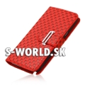 Kožený obal Samsung Galaxy Note II - Grid Weave - červená