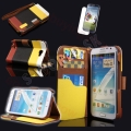 Kožený obal Samsung Galaxy Note II - Wallet Stripes - Coffee