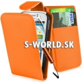 Kožený obal Samsung Galaxy Young - Flip oranžová