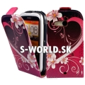 Kožený obal HTC Desire C - Flip Love Heart