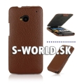 Kožený obal HTC One M7 - Elegant hnedá