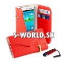Kožený obal Samsung Galaxy S3 - Wallet Zip - červená