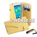 Kožený obal Samsung Galaxy S3 - Wallet Zip - krémová