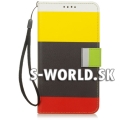 Kožený obal Samsung Galaxy Note III - Wallet Stripes - čierna