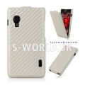 Kožený obal LG L5 II E460 - Carbon Flip - biela