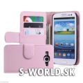 Kožený obal Samsung Galaxy S3 - Wallet ružová