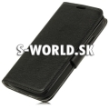 Kožený obal Samsung Galaxy S4 Active - Wallet Vintage - čierna