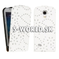 Kožený obal Samsung Galaxy S4 Mini - Diamond Flip TM - biela