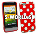 Silikónový obal HTC One V - Polka Dots - červená