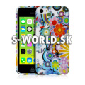 Silikónový obal iPhone 5C - Funky Flower