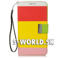 Kožený obal Samsung Galaxy Note III - Wallet Stripes - žltá