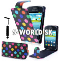 Kožený obal Samsung Galaxy Young - Polka Flip Multi - čierna