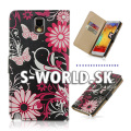 Kožený obal Samsung Galaxy Note III - Wallet Butterfly - čierna
