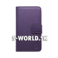 Kožený obal HTC Desire 610 - Wallet MN - fialová