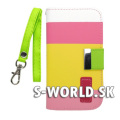 Kožený obal iPhone 5 - Wallet Stripes - žltá