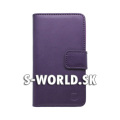 Kožený obal Samsung Galaxy S5 Mini - Wallet MN - fialová