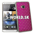 Zadný kryt HTC One M7 - Chrome Diamant - ružová