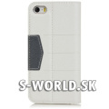 Kožený obal iPhone 5 - Wallet Matt - biela