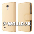 Kožený obal Samsung Galaxy S4 Mini - Wallet EC - marhuľová