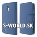 Kožený obal Samsung Galaxy S4 Mini - Wallet EC - modrá