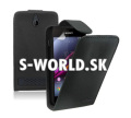 Kožený obal Sony Xperia E1 - Flip - čierna