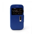 Kožené púzdro pre Samsung Galaxy Ace 4 (SM-G357FZ) – Flip View - modrá
