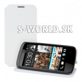 Kožený obal HTC Desire 500 - Flip Cover - biela