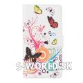 Kožený obal Huawei Ascend G510 - Wallet Butterfly Swirl