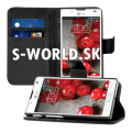 Kožený obal LG L7 II P710 - Wallet - čierna