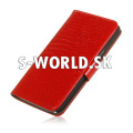 Kožený obal Samsung Galaxy Note II - Croco Wallet EL - červená