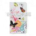 Kožený obal Samsung Galaxy S5 Mini - Wallet Butterfly Swirl