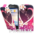 Kožený obal Huawei Ascend Y330 - Flip Love Heart