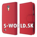 Kožený obal Samsung Galaxy S4 Mini - Wallet EC - červená