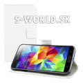 Kožený obal Samsung Galaxy S5 - Wallet - biela