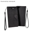 Kožený obal LG F60 (D390N) - Wallet Fancy - čierna
