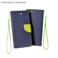 Kožený obal LG F60 (D390N) - Wallet Fancy - námornícka modrá