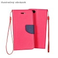 Kožený obal LG F60 (D390N) - Wallet Fancy - ružová