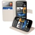 Kožený obal HTC Desire 500 - Wallet - biela