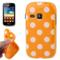 Silikónový obal Samsung Galaxy Mini 2 - Polka Dots oranžová