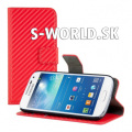 Kožený obal Samsung Galaxy S IV Mini - Carbon Wallet - červená