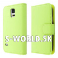 Kožený obal Samsung Galaxy S5 - Wallet - zelená