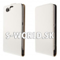Kožený obal Sony Xperia Z1 Compact - Flip Slim - biela