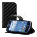 Kožený obal Samsung Galaxy S3 Mini - Carbon Wallet - čierna