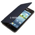Kožený obal Samsung Galaxy S II - Flip Cover - tm.modrá