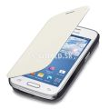 Kožený obal Samsung Galaxy Ace 4 (G357) - Flip Cover - biela
