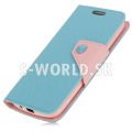 Kožený obal HTC Desire 500 - Wallet Duo - svetlo-modrá