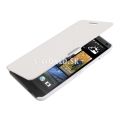 Kožený obal HTC One M7 - Carbon Flip Cover - biela